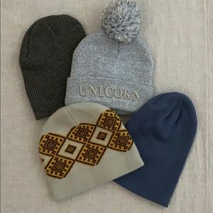 Set Of Four Knit Beanies